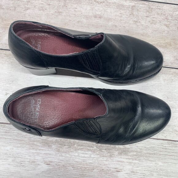 Dansko Womens Adrienne Ankle Bootie Size 40 Black Leather Block Heel Round Toe - Picture 11 of 13